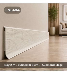 Linela Suya Dayanıklı Pvc Süpürgelik 8 cm - Auckland Meşe - LNL404