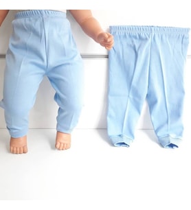 Sade Mavi Tek Alt Bebek Penye Pantolon