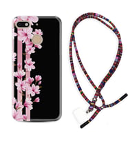 General Mobile GM8 Go GM9 GM20 Pro Plus Kılıf Boyun Asklı Rasta Silikon Pink Flowers 3 1393