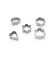 5 PCS METAL KURABİYE KALIP KALP - YILDIZ - PAPATYA - AĞAÇ (5343)