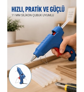 40w Sıcak Silikon Tabancası 5 Silikon Hediyeli Dayanıklı Tasarım Yeni Nesil