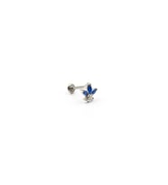 Gümüş Mavi Zirkon Taşlı Tragus Helix Piercing - Anti Alerjik, Kararma Yapmaz
