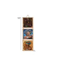 Zenci Kadın 20x20 Cm Üçlü Ahşap Poster