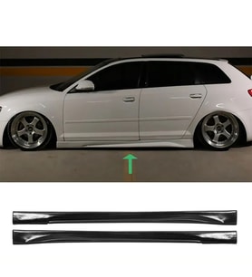 Audi A3 8P Yan Marşpiyel Seti Mat Siyah Plastik 2 Adet 2006 2007 2008 2009 2010 2011 2012