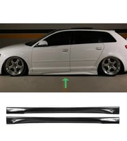 Audi A3 8P Yan Marşpiyel Seti Mat Siyah Plastik 2 Adet 2006 2007 2008 2009 2010 2011 2012