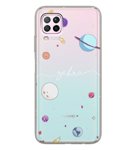 Huawei Gezegenler Tasarımlı Şeffaf Telefon Kılıfı