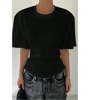 Kadın Kısa Kollu Sırt Dekolteli Slim Fit Bluz/T-Shirt