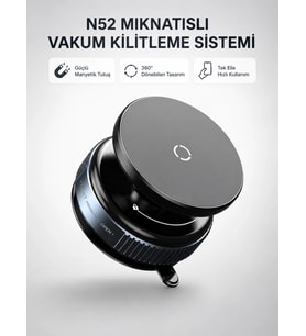 Mıknatıslı Araç Telefon Tutucu Vakum Teknolojili 360° Ayarlanabilir