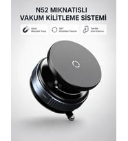 Mıknatıslı Araç Telefon Tutucu Vakum Teknolojili 360° Ayarlanabilir