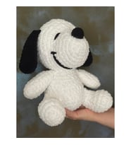 Snoopy Örgü Oyuncak El Örgüsü Snoopy Peanuts (Beyaz-Siyah)