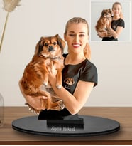 Kişiye Özel Köpek Seven Kadın Tasarımlı Karikatür Biblo