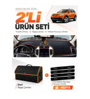 e-biz CHEVROLET CAPTİVA (2008-2011) Uyumlu Torpido Örtüsü + Deri Çanta - Siyah-Kahverengi - CH007