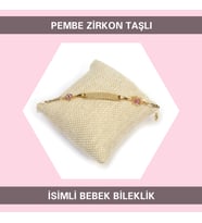 Sahi Aksesuar 14 Ayar Altın Kaplama Pembe Kristal Taşlı İsimli Kız Bebek Bileklik 50