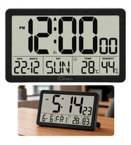 Loyka LCDSY75 Siyah Dijital LCD Saat Tarih Sıcaklık ve Nem Göstergeli