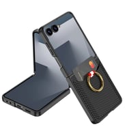 Galaxy Z Flip 7 Zore Kıpta Yüzüklü Kartlıklı Kapak