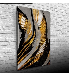 Gri ve Altın Rengi Dekoratif Kanvas Tablo 50 x 70