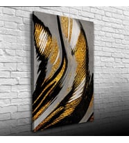 Gri ve Altın Rengi Dekoratif Kanvas Tablo 50 x 70