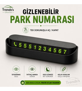 Araç Içi Park Telefon Numarası Fosforlu Numaratör Oto Cam Kartı
