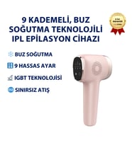 9 kademeli, Buz soğutma teknolojili ve dokunmatik ekranlı profesyonel IPL epilasyon cihazı