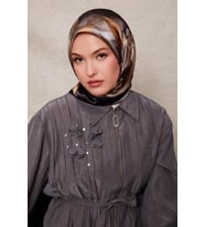 Antrasit Levidor Twill İpek Eşarp 44