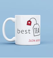 Kendin Tasarla Kişiye Özel İsimli Best Tea Cher Tasarımlı Öğretmene Kupa Bardak