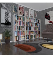 Kenzlife kitaplık süper ga 150*240*19 byz 5 katlı 3 bölme çift bölme opsiyonlu ofis mutfak banyo dolabı arkalıksız