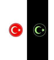 Türk Bayrağı Silikon Fosforlu Yuvarlak Arma