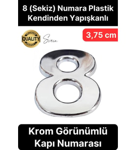 No 8 Kapı Numarası Kendinden Yapışkanlı Masa Dolap Plastik Ev Posta Kutusu Dış Mekan Daire 3,75 cm