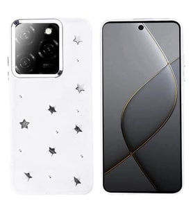 Coverzone ?nfinix Hot 40 ile uyumlu K?l?f Airbag K�?eli 2mm Kamera �?k?nt? Korumal? Simli ?effaf Bask?l? Z-Kutup Kapak Y?ld?z