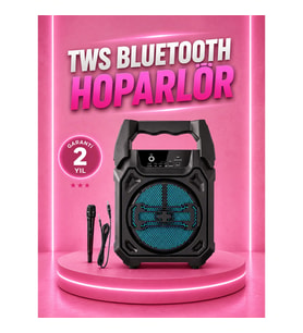 6.5 İnç Taşınabilir Bluetooth Hoparlör – 15W, Kablosuz Mikrofon, USB, TF Kart ve FM Radyo