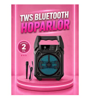 6.5 İnç Taşınabilir Bluetooth Hoparlör – 15W, Kablosuz Mikrofon, USB, TF Kart ve FM Radyo