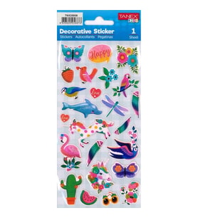 TANEX KIDS TNX-25808 DEKOTARİF ETİKETLER - KABARTMALI KUŞLAR SERİSİ - 1 ADET