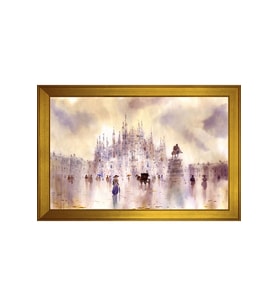 Manzara Temalı Kanvas Tablo 50 x 70 cm Gold Çerçeve