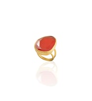 Kadir Jewellery 22 Ayar Altın Kaplama Kadın Fosil Taşlı Yüzük