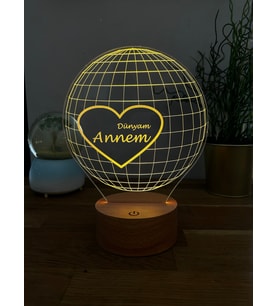 Annem Dünyam Dekoratif Hediye Led Masa Lambası By Lamp