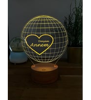 Annem Dünyam Dekoratif Hediye Led Masa Lambası By Lamp
