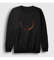 Presmono Unisex Siyah Logo Oyun Quake I Sweatshirt 511558tt