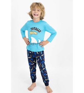 Roly Poly 2357 Totally Jawsome Turkuaz Erkek Çocuk Uzun Kol Pijama Takımı