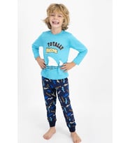Roly Poly 2357 Totally Jawsome Turkuaz Erkek Çocuk Uzun Kol Pijama Takımı