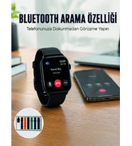 Akıllı Saat 7 Kordonlu Bluetooth Aramalı Nabız Ve Dokunmatik Akıllı Saat