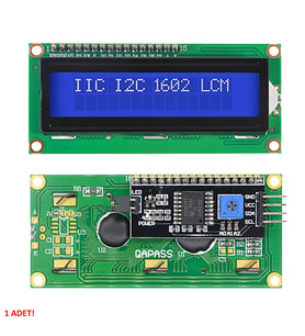 IIC I2C Seri 1602A 2x16 Mavi Karakter LCD Modül Display Ekran 5V Beyaz Arka ışık