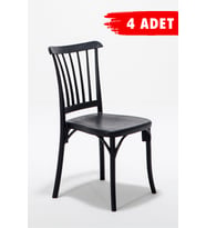 4 Adet Violet Siyah Sandalye / Balkon-Bahçe-Mutfak