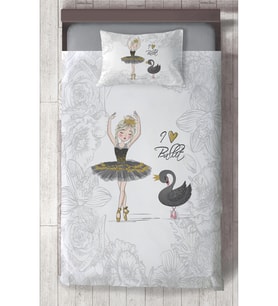 MEKTA HOME BEBEK VE ÇOCUK ODASI Baleri ve Kuğu Desenli Motifli Yatak Örtüsü