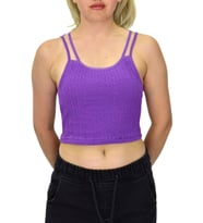 Kadın İp Askılı Pedli Crop 8136 BGL-ST03783 (Mor)