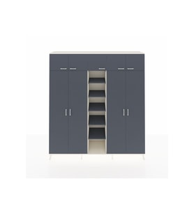 Hyperion Dolap 12 Raflı 9 Kapaklı 2 Askılı 220x44x243 Aytaşı-Antrasit/Antrasit
