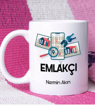 Emlakçı Tasarımlı Kişiye Özel Hediye Emlakçı Kupa Bardak