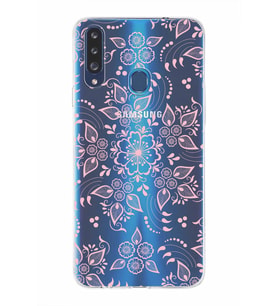 Samsung Galaxy A20s  Kapak Nostalji Desen Tasarımlı Şeffaf Silikon Kılıf