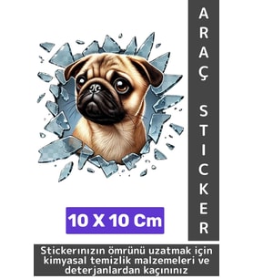 Özel Tasarım Araç Dış Modifiye Eğlenceli Yaratıcı Şık 3D Evcil Hayvan Kedi Köpek Sticker 10 X 10 Cm