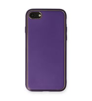 Iphone 7 Kılıf Coco Deri Silikon Kapak - Mor