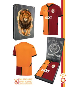 Galatasaray Orijinal Lisanslı 24/25 Parçalı Forma Aslan Baskılı Ahşap Kutulu (Sarı-Kırmızı)